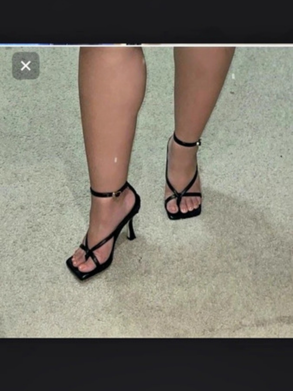 Onrreve Black Strappy Heels Like New